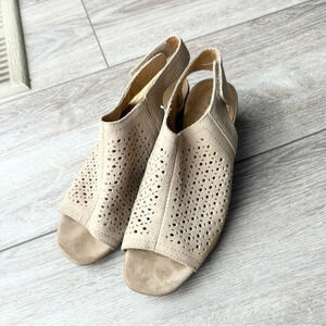 WHITE MOUNTAIN Lorna Suede Open  Toe Bootie Sandal
